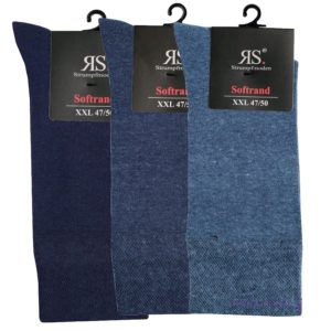 Kvalitné pánske elastické jemné modré bavlnené ponožky 47-50