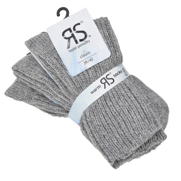 Teplé bavlnené zdravotné ponožky, 47-50 sivé