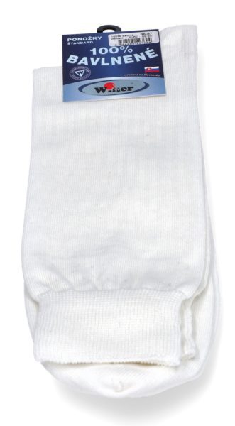 Štandard ponožky, 100% bavlna, 52-53, biele