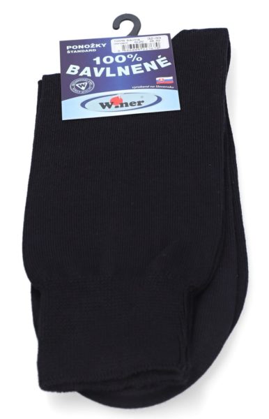 Štandard ponožky, 100% bavlna, 48-49, čierne