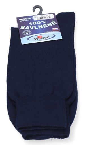 Tenké štandard ponožky, 100% bavlna, 48-49, modré, WINER