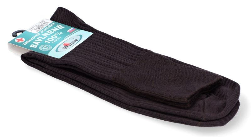 Zdravotné ponožky, 100% bavlna, 48-49, hnedé