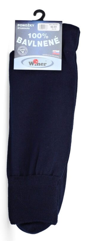Tenké štandard ponožky, 100% bavlna, 50-51, modré, WINER
