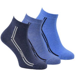 Modré mix bavlnené letné členkové Sneaker ponožky, 47-50