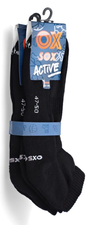 Športové froté krátke ponožky, 47-50 čierne OXSOX