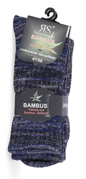 Teplé bambusové ponožky, 47-50, modrá-sivá