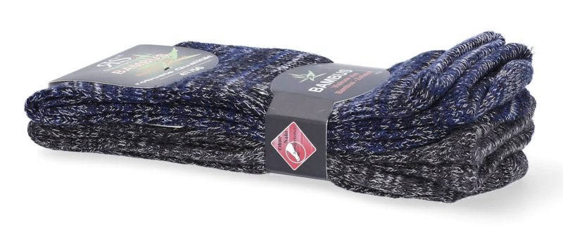 Teplé bambusové ponožky, 47-50, modrá-sivá