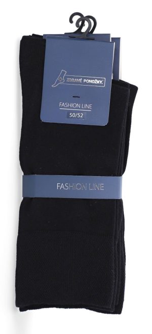 Ndrozmerne tenké oblekové bavlnené zdravotné ponožky, 50-52 čierne