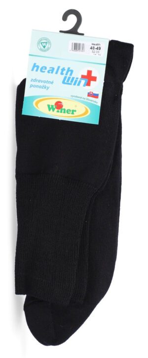 Bavlnené kvalitné zdravotné ponožky, 48-49, čierne