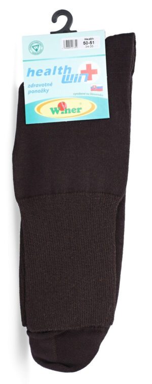 Bavlnené kvalitné zdravotné ponožky, 50-51, hnedé
