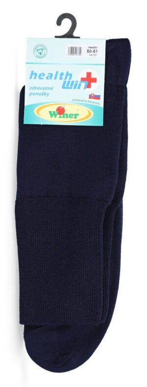 Bavlnené kvalitné zdravotné ponožky, 50-51, modré