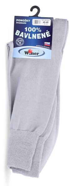 Štandard ponožky, 100% bavlna, 48-49, sivé