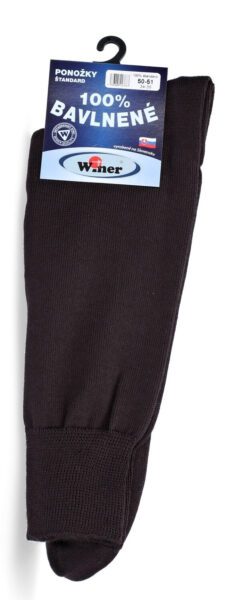 Štandard ponožky, 100% bavlna, 50-51, hnedé