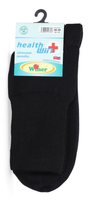 Zdravotné ponožky, bavlnené, 42-43, čierne Winer