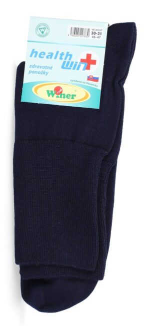 Bavlnené kvalitné zdravotné ponožky, 45-47, modré