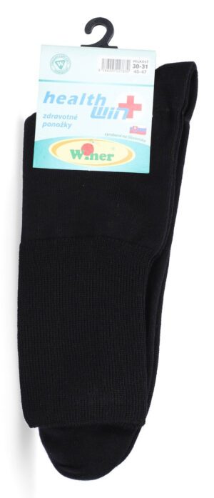 Bavlnené kvalitné zdravotné ponožky, 45-47, čierne Winer