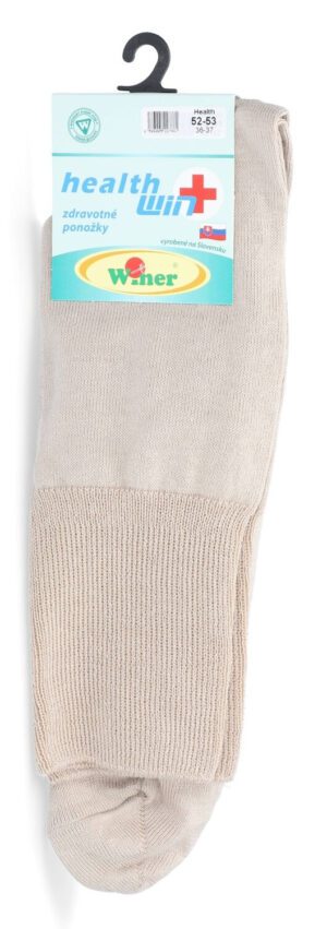 Bavlnené kvalitné zdravotné ponožky, 50-51, béžové