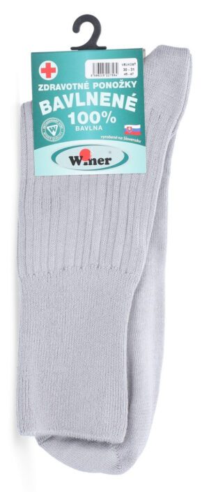 Zdravotné nadrozmerné ponožky, 100% bavlna, 45-47, sivé