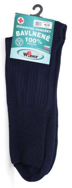 Zdravotné ponožky, 100% bavlna, 48-49, modré