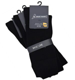 Hladké jemné modalové ponožky, 47-50, čierne na voľný čas