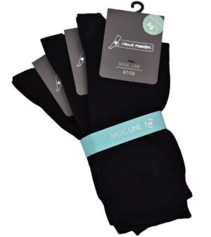 Elastické bavlnené ponožky, 47-50, čierne, s iónmi striebra