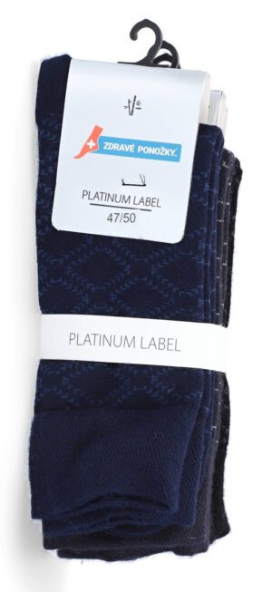 Tri páry luxusných bambusových ponožiek do obleku, 47 – 50