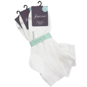 Bavlnené letné členkové ponožky s iónmi striebra, 47-50, biele